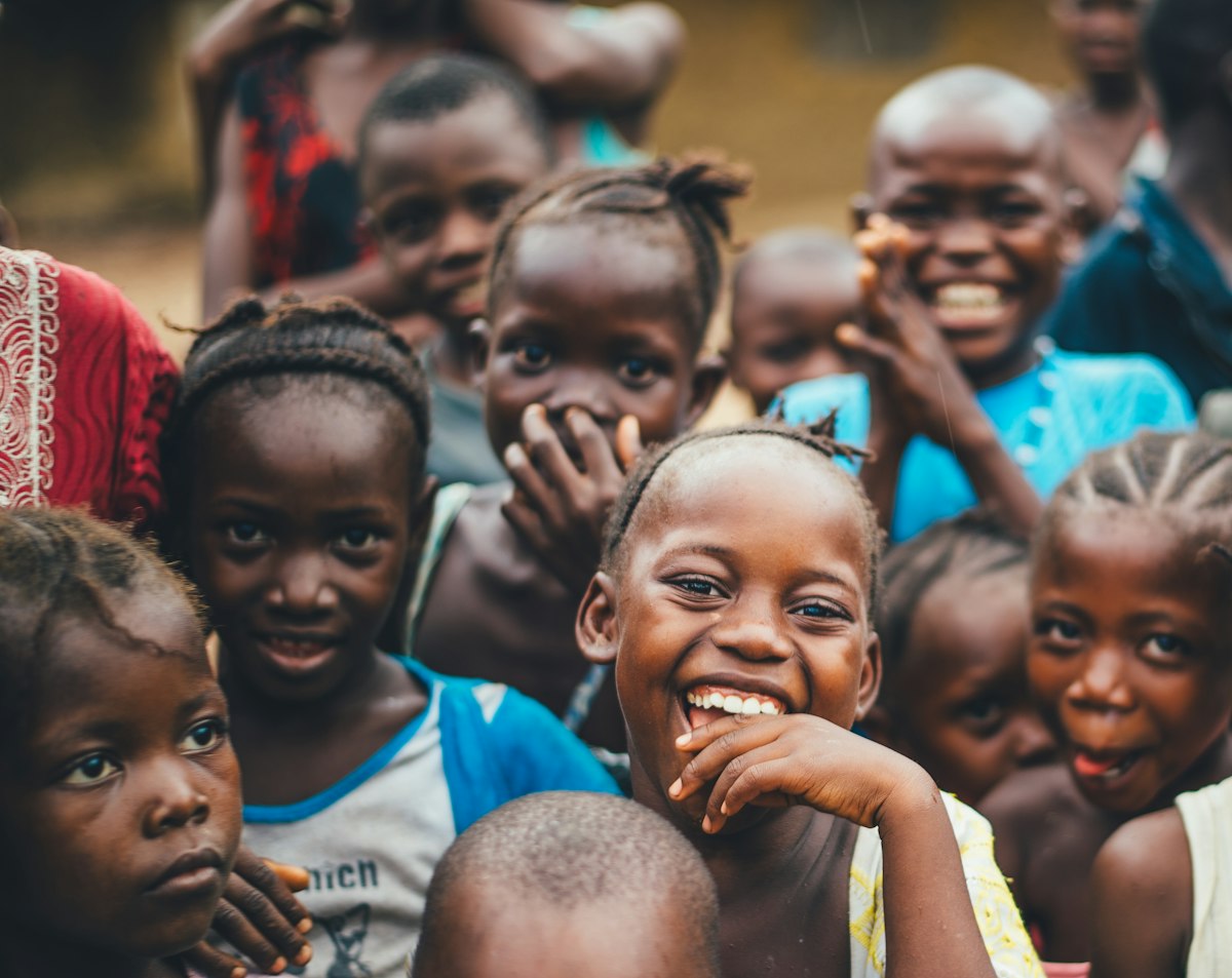 Group of smiling African children